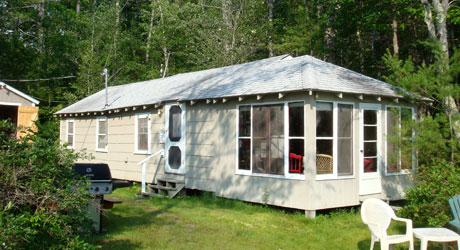 A view of Blueberry Cove Cottage from the lakefront