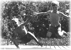 Jumping off the dock!